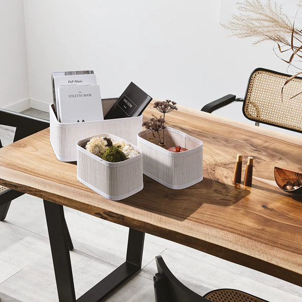 Sorbus Bamboo Storage Baskets Set Of 3 Organizer Bins For Closet